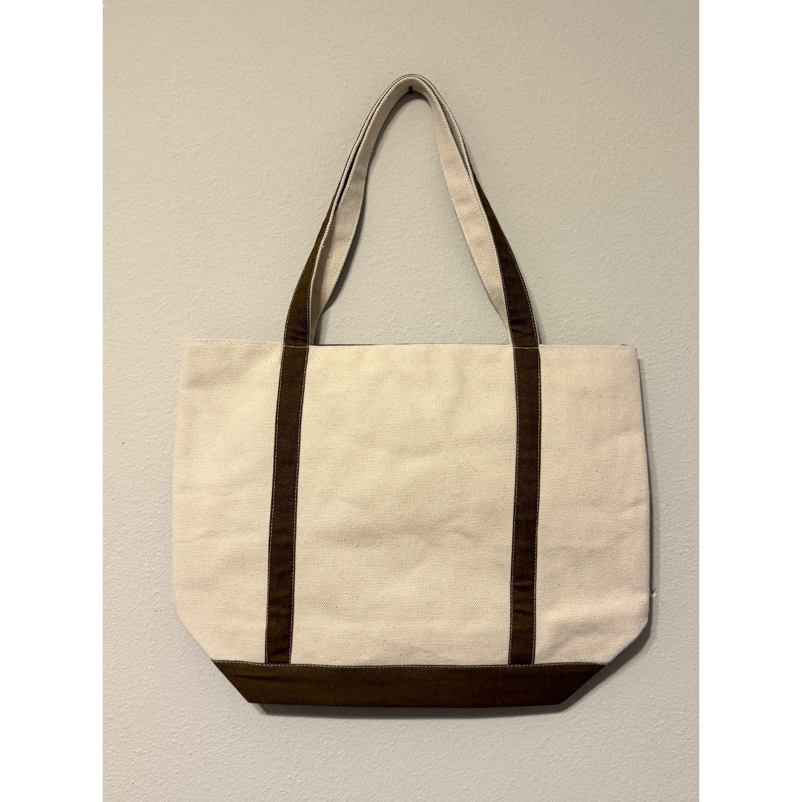 NWT Kirkland's Home Fall Mocha Canvas Tote Bag Sequin Appliques Zip Top