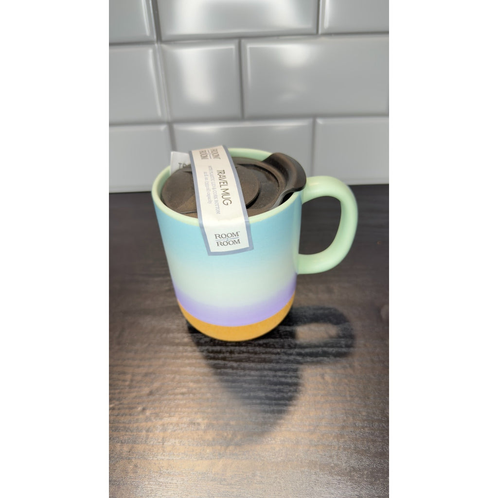 Room2Room Stainless Steel Travel Mug with Lid and Cork Bottom - 12 oz