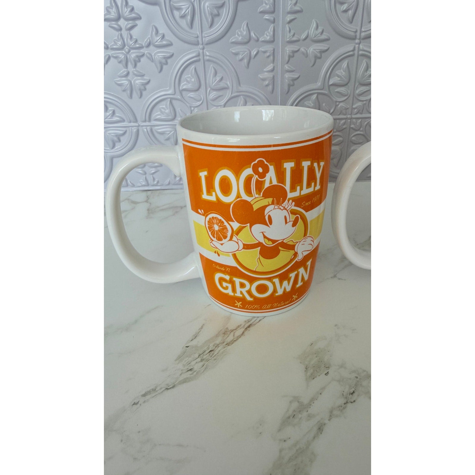 Disney Minnie Mouse Locally Grown Citrus Ceramic Coffee Mugs - Set of 3