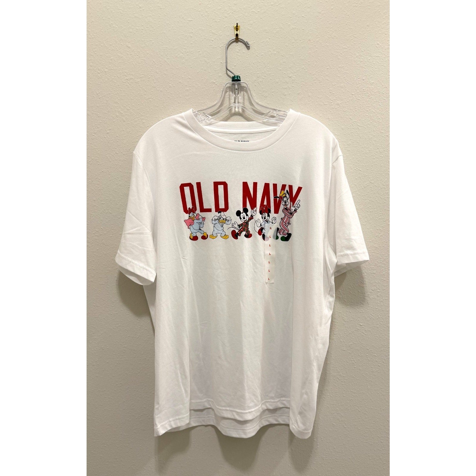 Old Navy x Disney Holiday Graphic T-Shirt White Mickey & Friends - Large