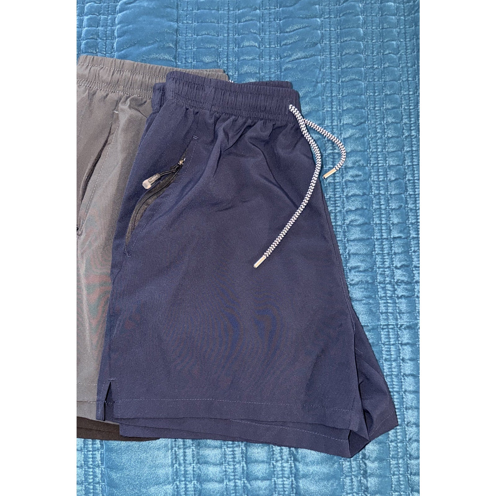 Men’s Breathable Drawstring Athletic Shorts XL 35-37 Waist Zipper Pockets 6 Pack