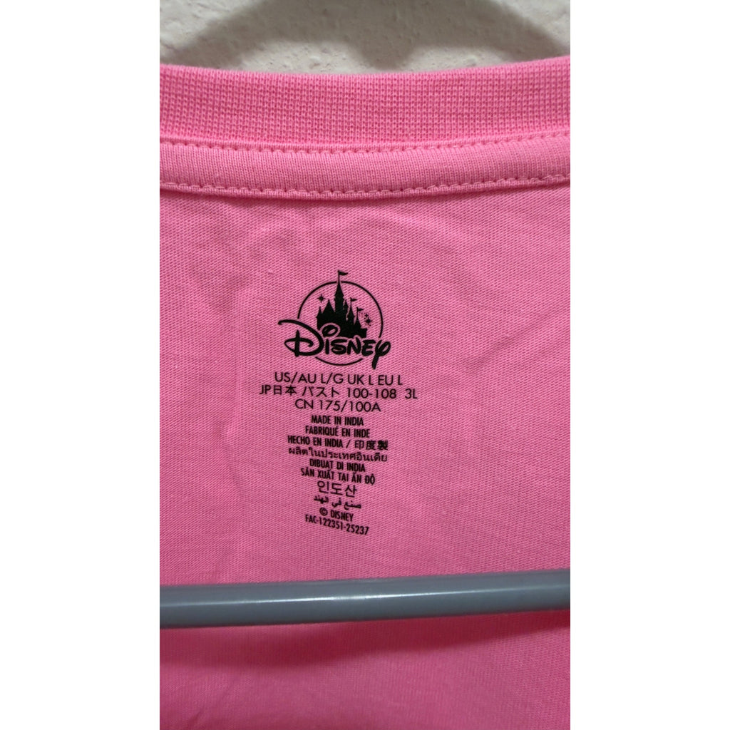 Disney Parks Walt Disney World Mickey Minnie Mouse Pink Holiday Tee Large NWT