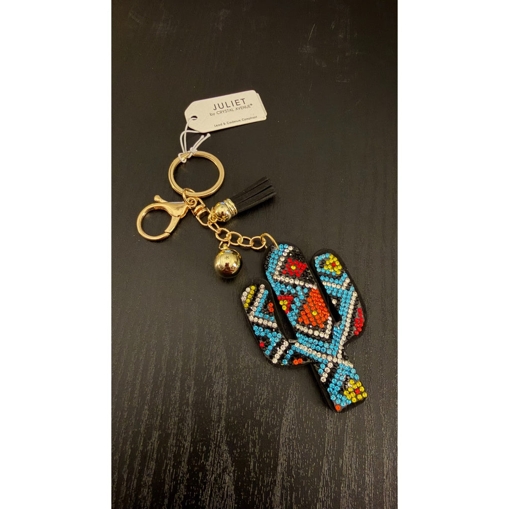 NEW Juliet Bling Rhinestone Keychain - Aztec Cactus