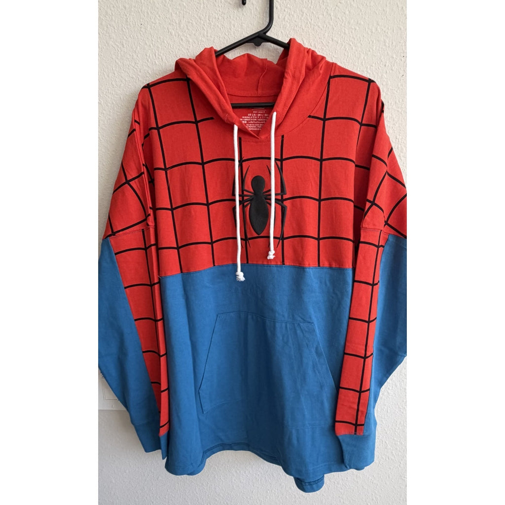 NWT Disney Parks x Spirit Jersey Spider-Man Pullover Hoodie Adult Large