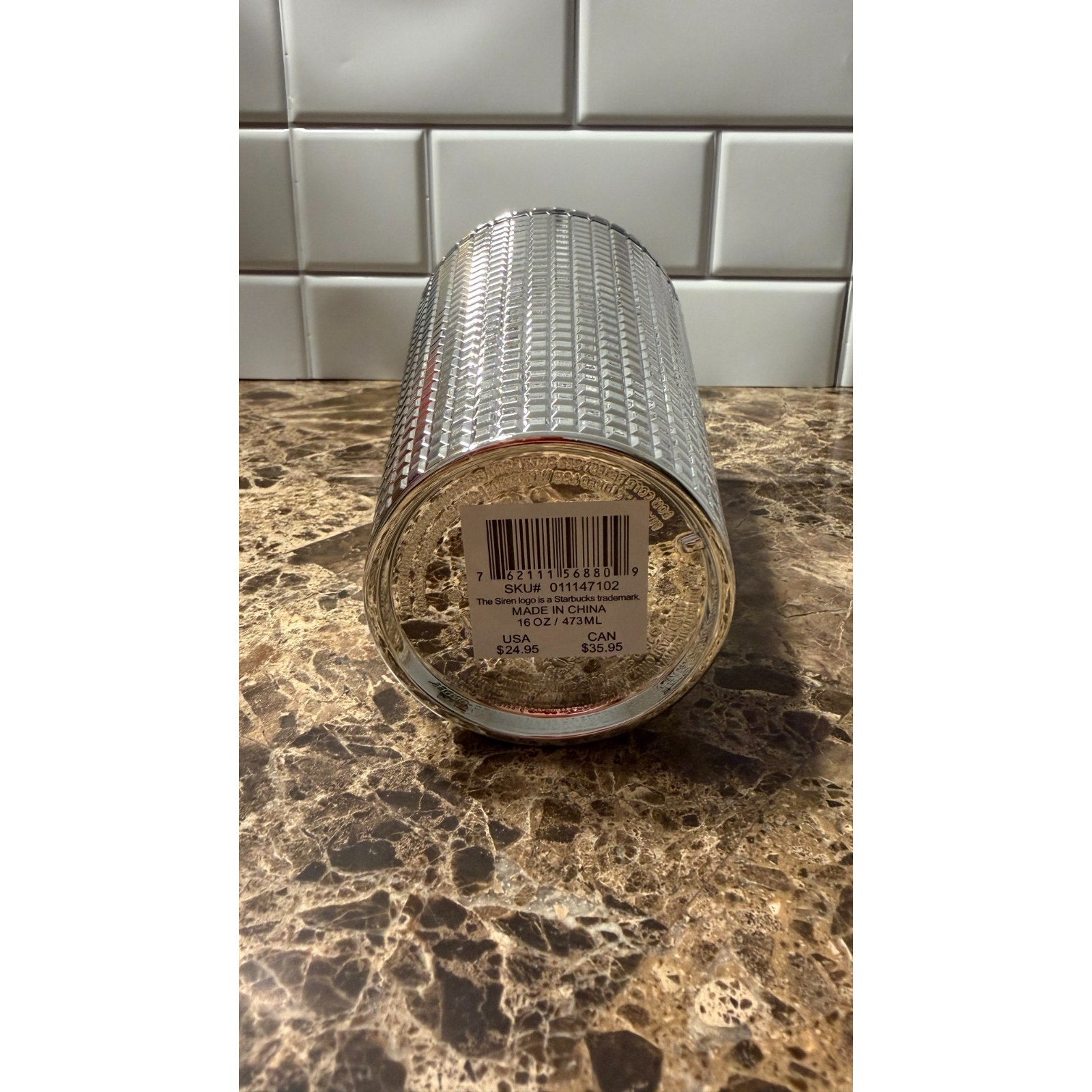Starbucks Holiday 2023 Silver Studded 16oz Bling Tumbler - NEW