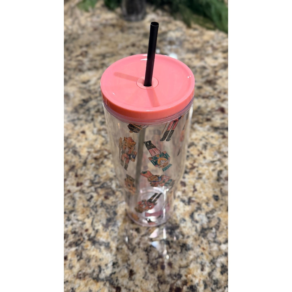 NWT Simply Belle "Holiday Nutcracker" Plastic Tumbler with Straw — 24 oz