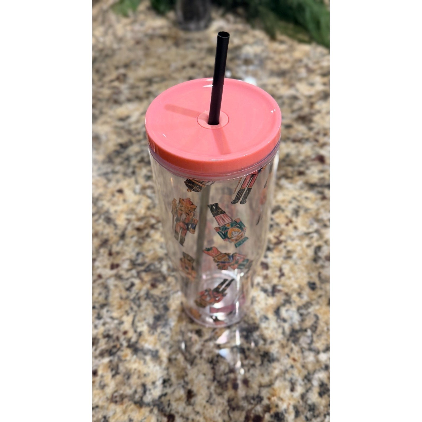NWT Simply Belle "Holiday Nutcracker" Plastic Tumbler with Straw — 24 oz