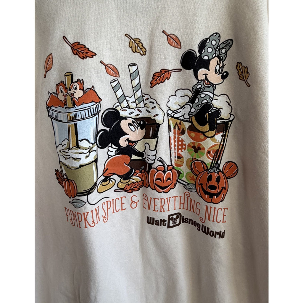 NEW 2025 Disney Parks Halloween Pumpkin Spice & Everything Nice Sweatshirt Large