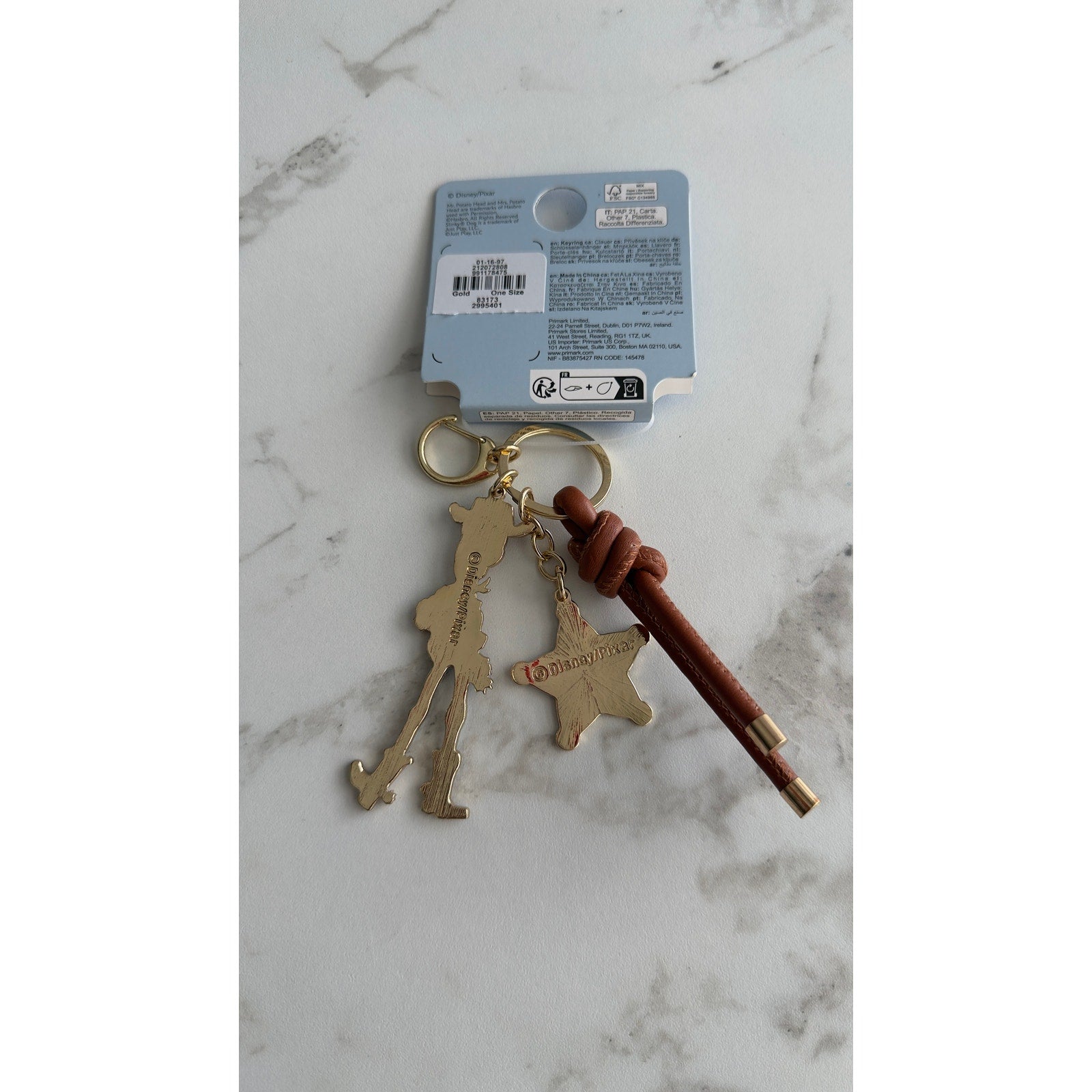 Disney x Primark Pixar Toy Story 5 Woody Keyring Keychain Sheriff Star NEW