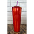 NEW Starbucks 24oz Red And Purple Kaleidoscope Tumbler Venti Cold Cup Dome Lid