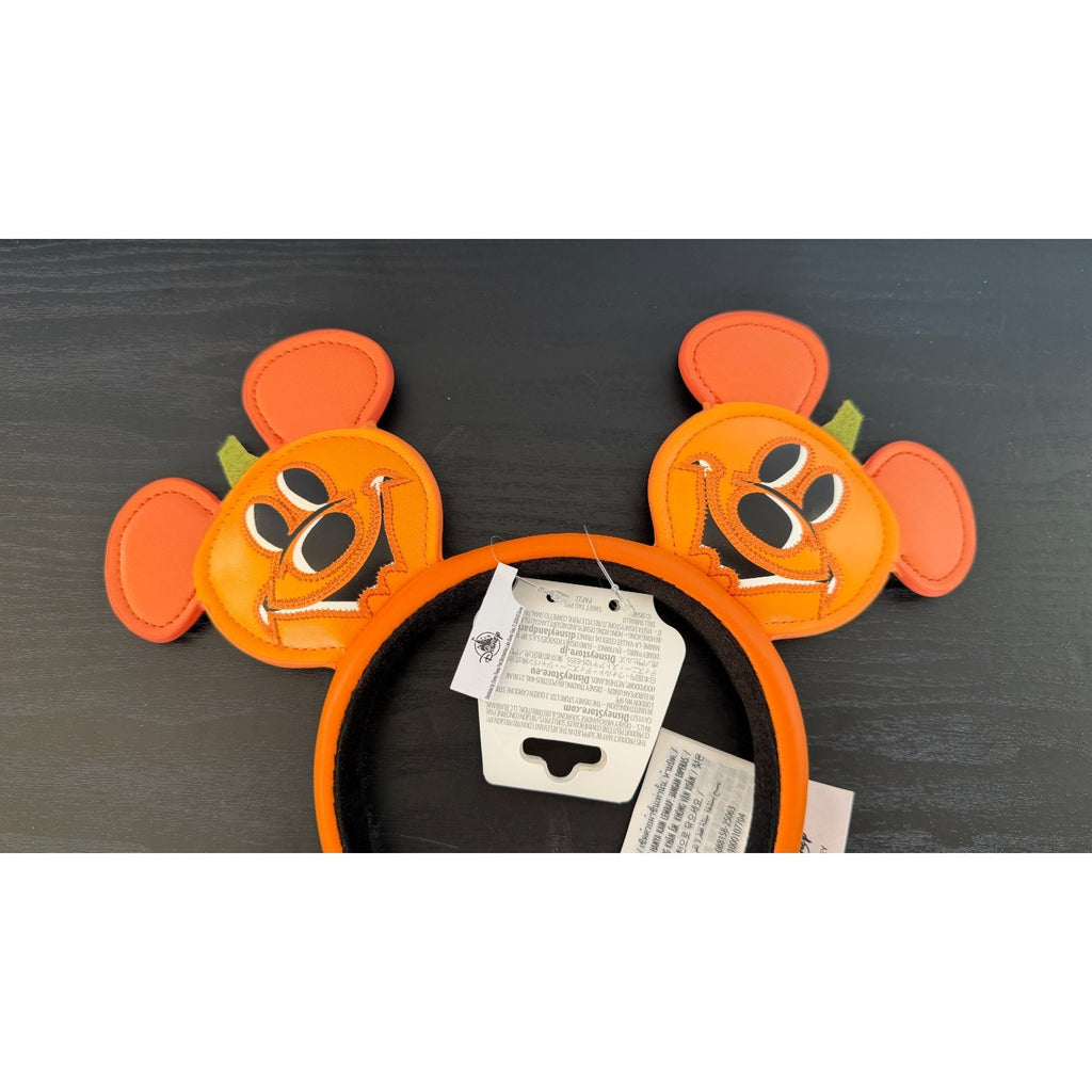 Disney Parks Mickey Mouse Jack-o'-Lantern Halloween Minnie Ear Headband - NEW