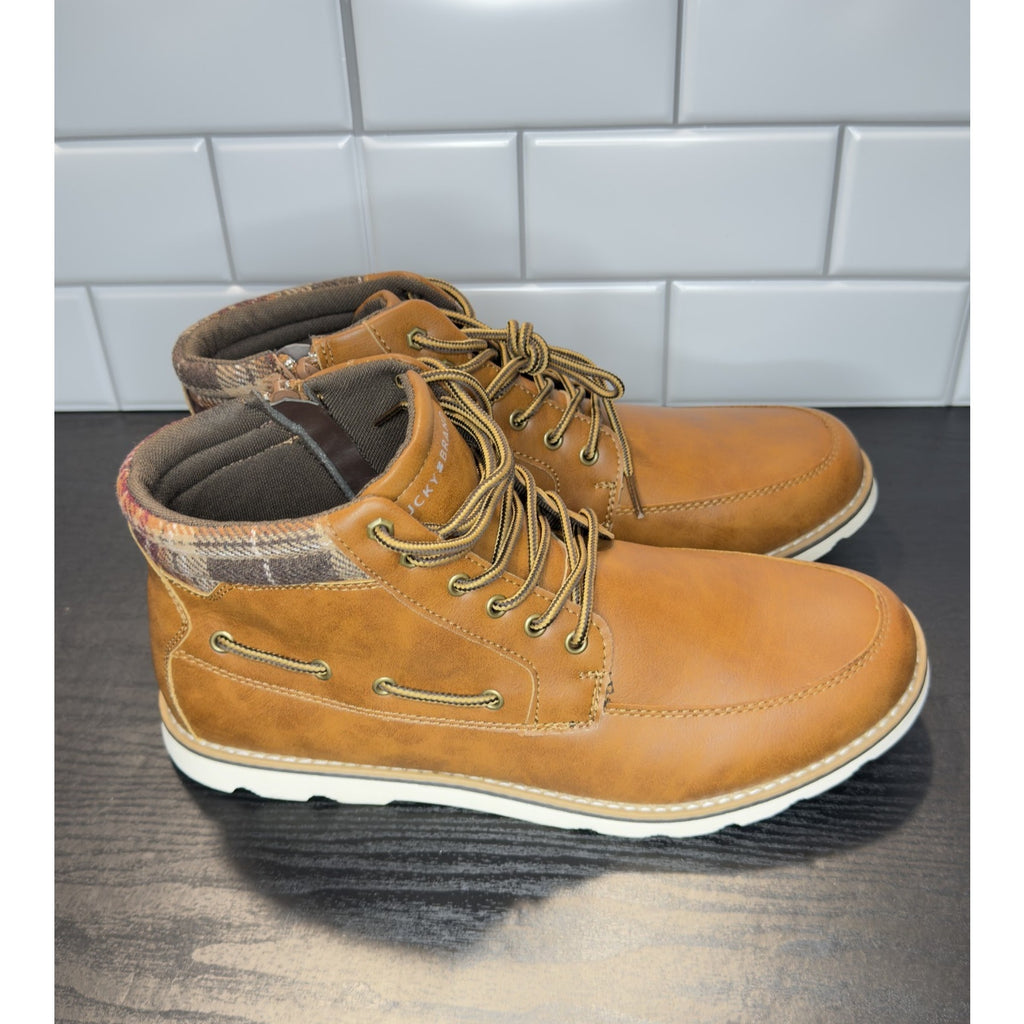 Lucky Brand Kenny Men’s Brown Leather Lace-Up Boots - Size 11.5