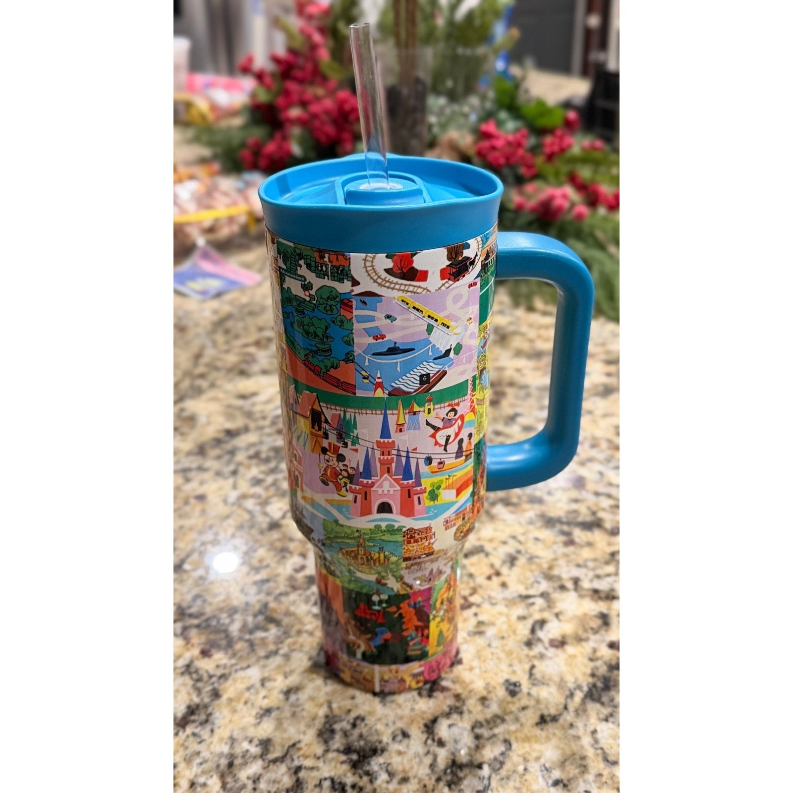 Disney Parks Vintage Maps 40oz Stainless Steel Tumbler - NWT