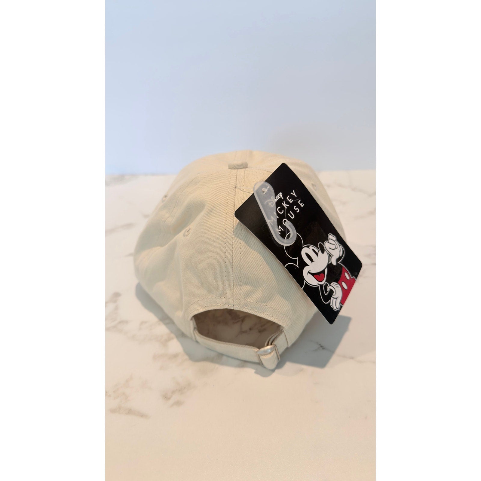 NEW Disney Mickey Mouse Cream Embroidered Adjustable Dad Hat