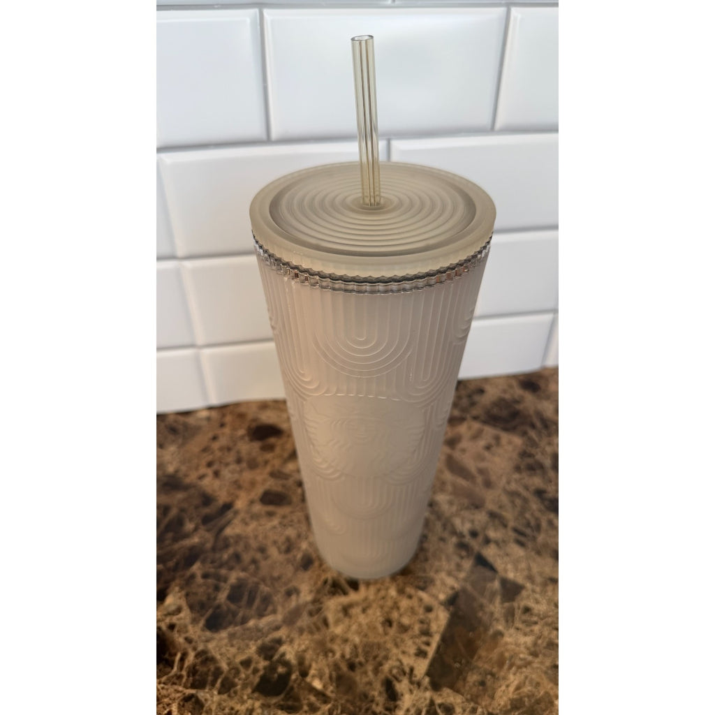 Starbucks 2024 Gray White Pearl Siren Scales Soft Touch Venti Tumbler SCRATCHED