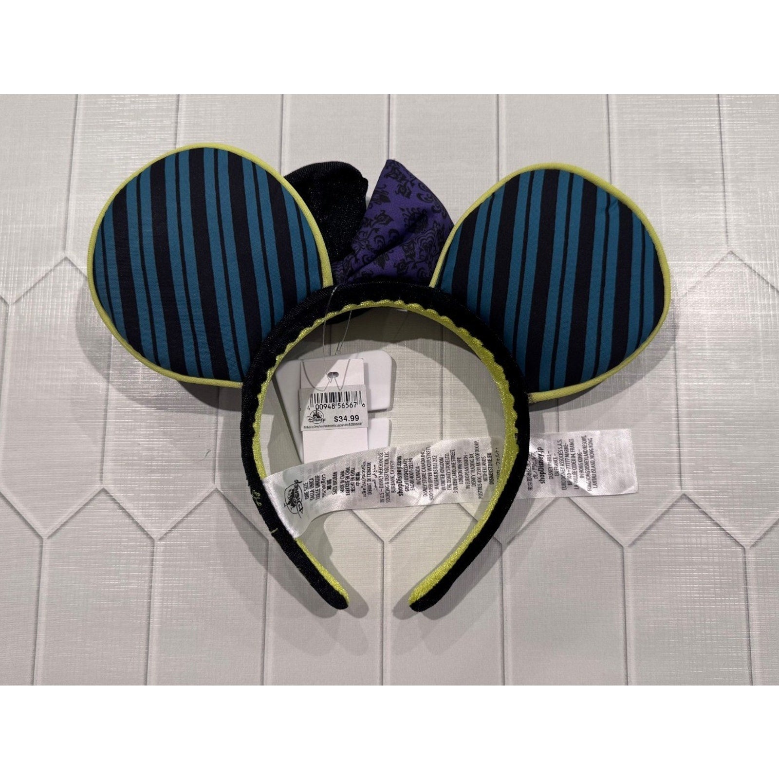 Disney Parks - 2022 Haunted Mansion Minnie Ears Hat Bow Glow Ghost Host NWT