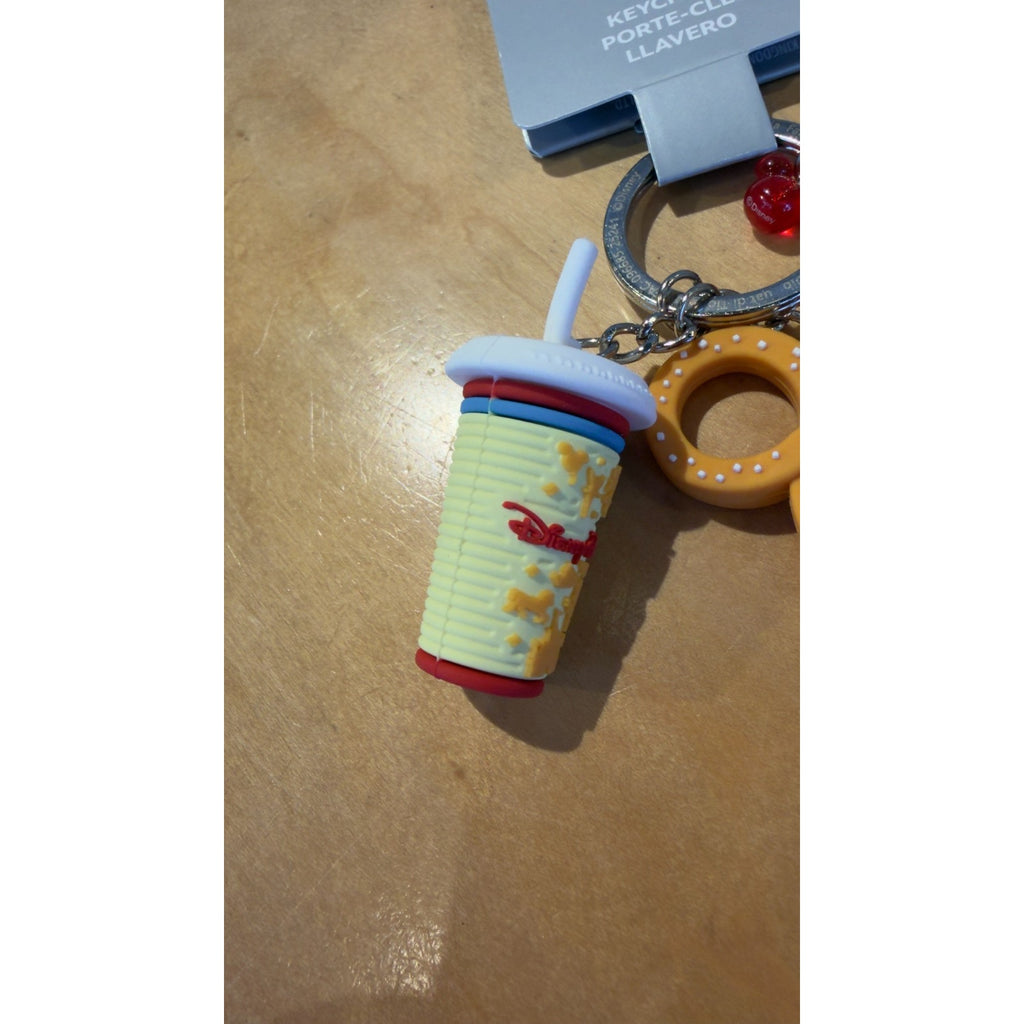Disney Parks Mickey Pretzel & Soda Drink Bag Tag / Keychain Clip - NWT