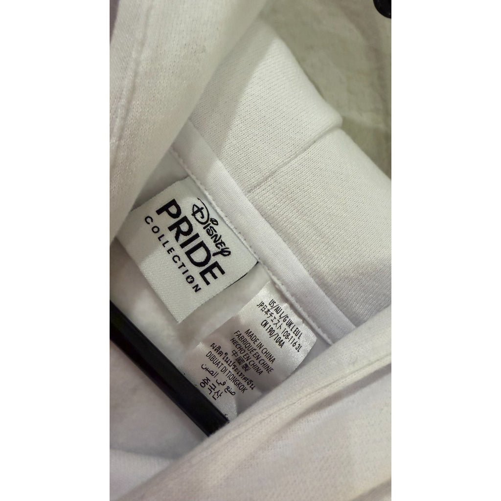 NWT Disney Parks Adult Large Pride Collection Mickey Mouse White Pullover Hoodie