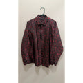 Barry.Wang Men's Luxury Paisley Silk Button Down Shirt Burgundy Black L NWT