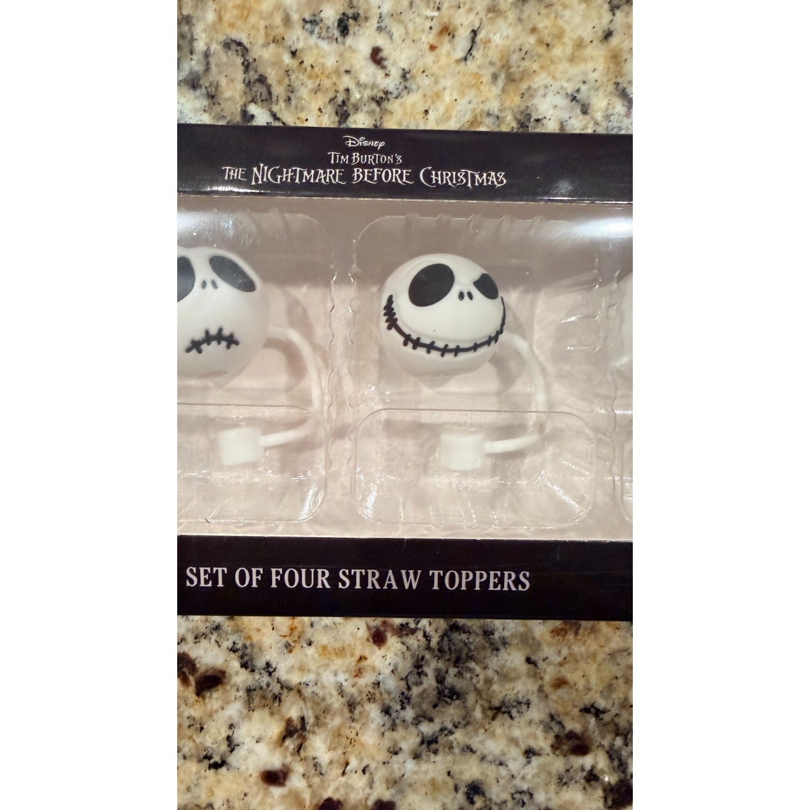 NEW Disney Nightmare Before Christmas Jack Skellington Straw Toppers - Set of 4