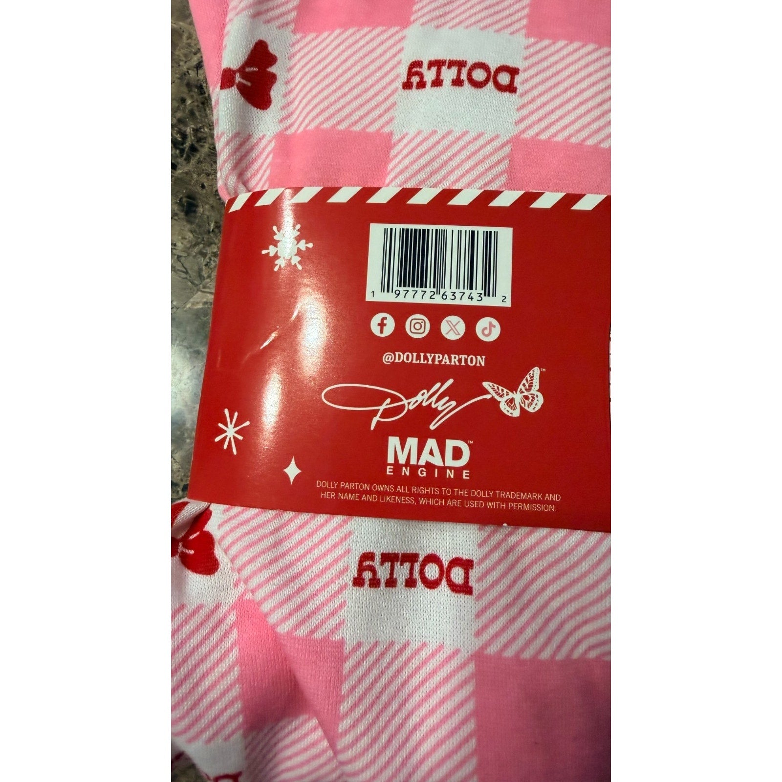 NEW Dolly Parton "Bows & Checks" Jogger Pajama Pants – Adult XL