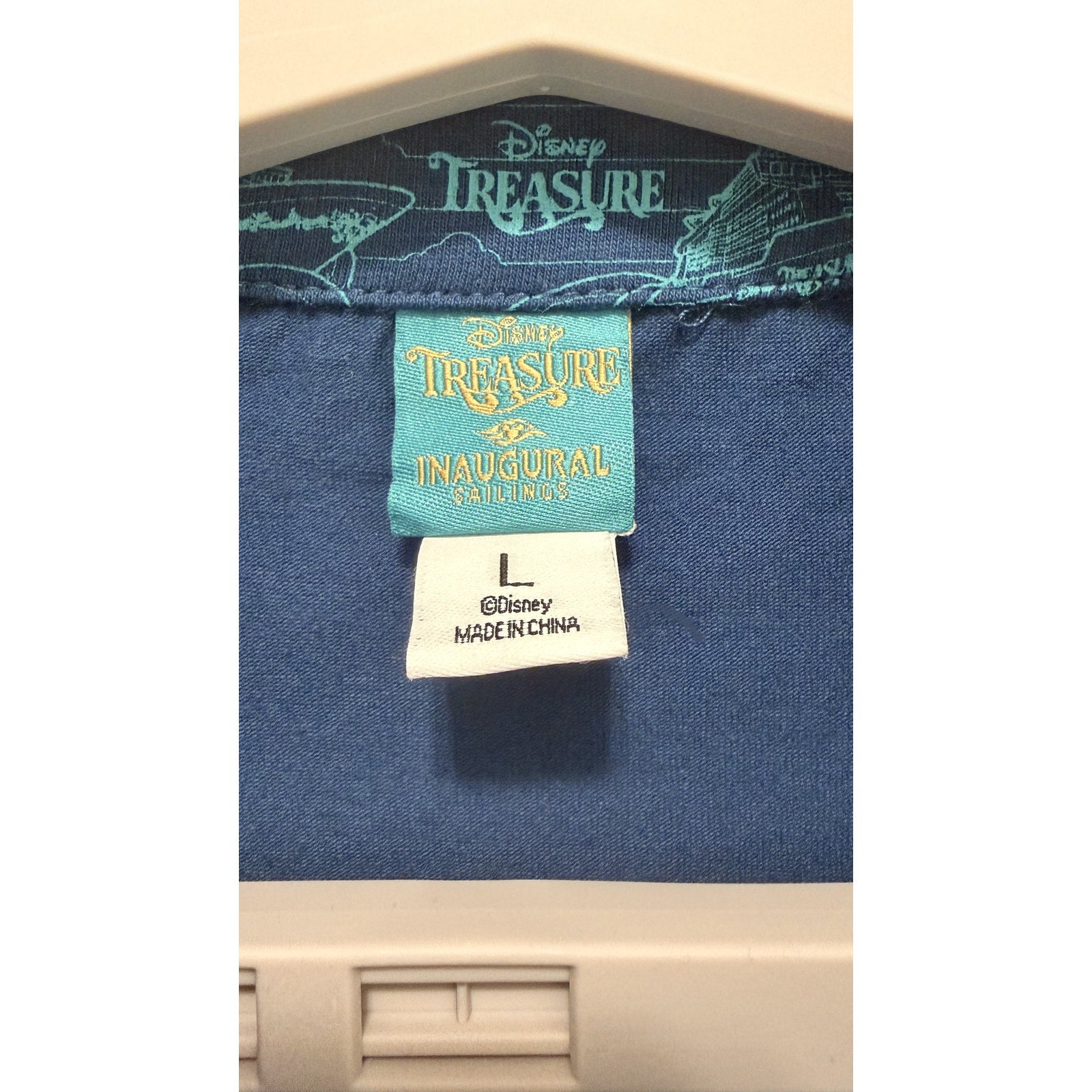 Disney Cruise Line Disney Treasure "Inaugural Sailings" Adult Polo Large NWT