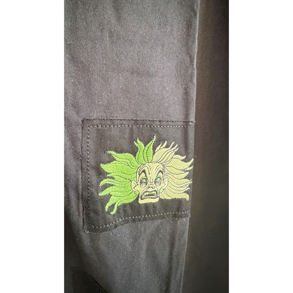 NEW Disney Villains Our Universe Glow-In-The-Dark Woven Shirt - Men’s Large
