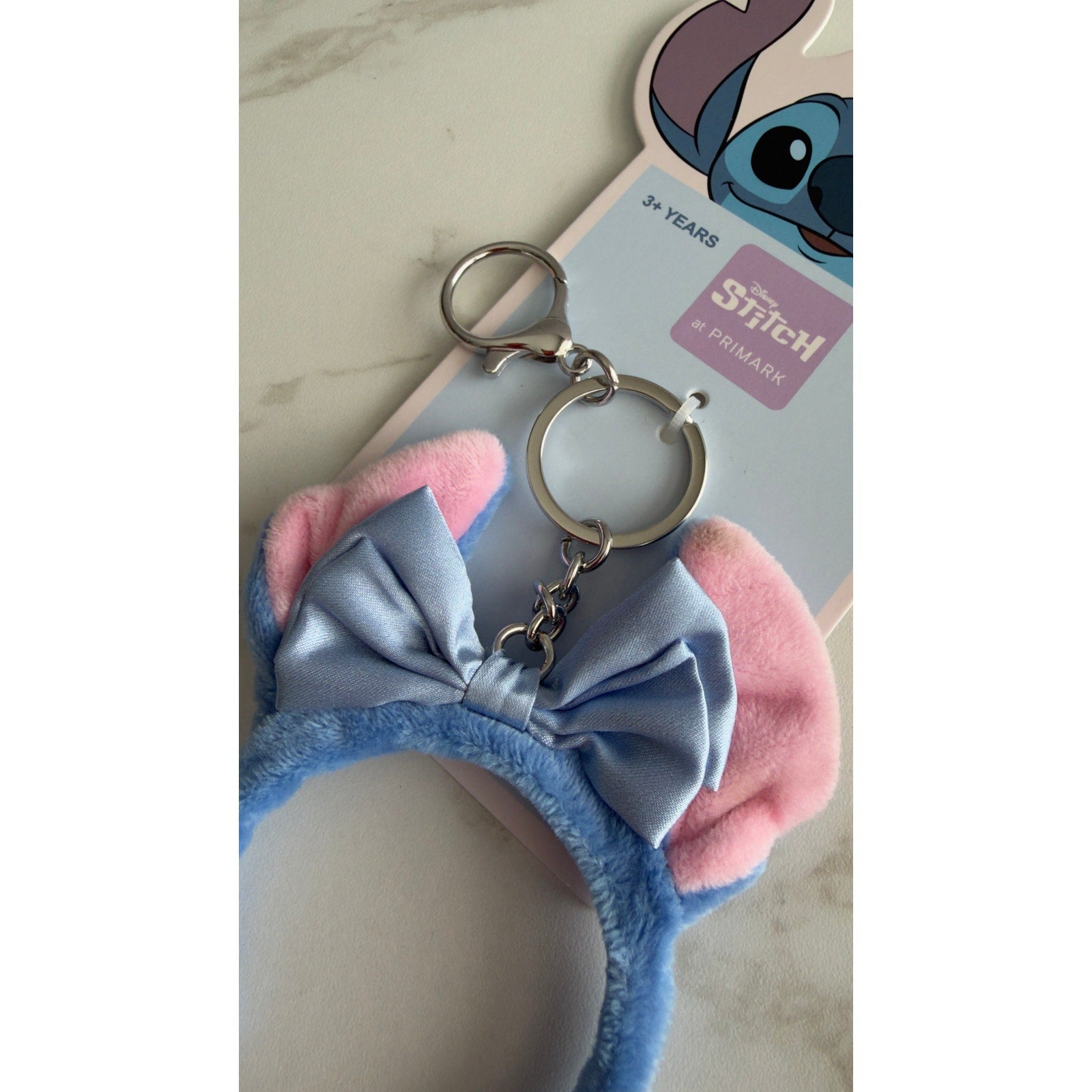 Disney x Primark Stitch Ear Headband Keyring Keychain Plush Bow NEW