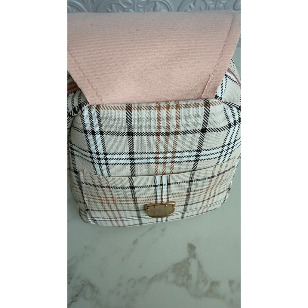 Sanrio Hello Kitty Plaid Mini Backpack Pink Crossbody Shoulder Bag NEW