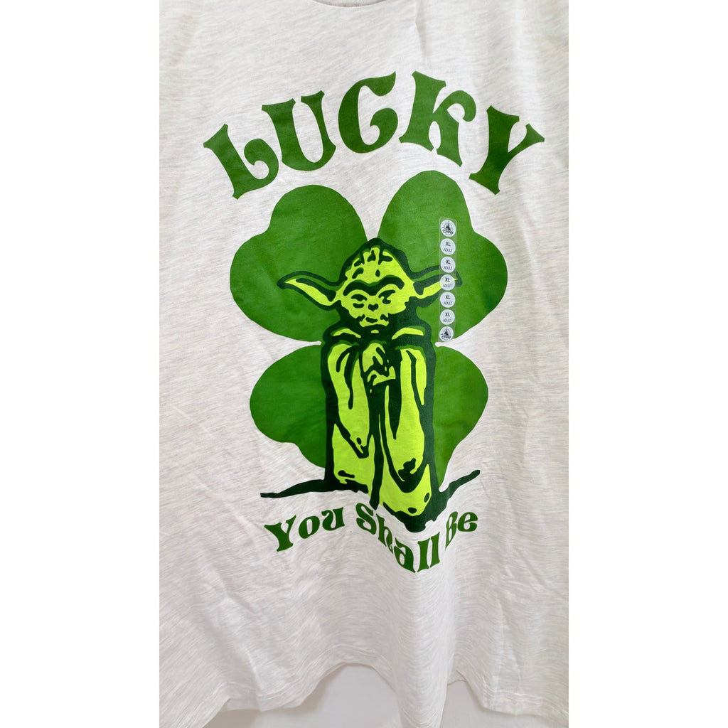 NWT Disney Star Wars Yoda "Lucky You Shall Be" Adults XL T-Shirt