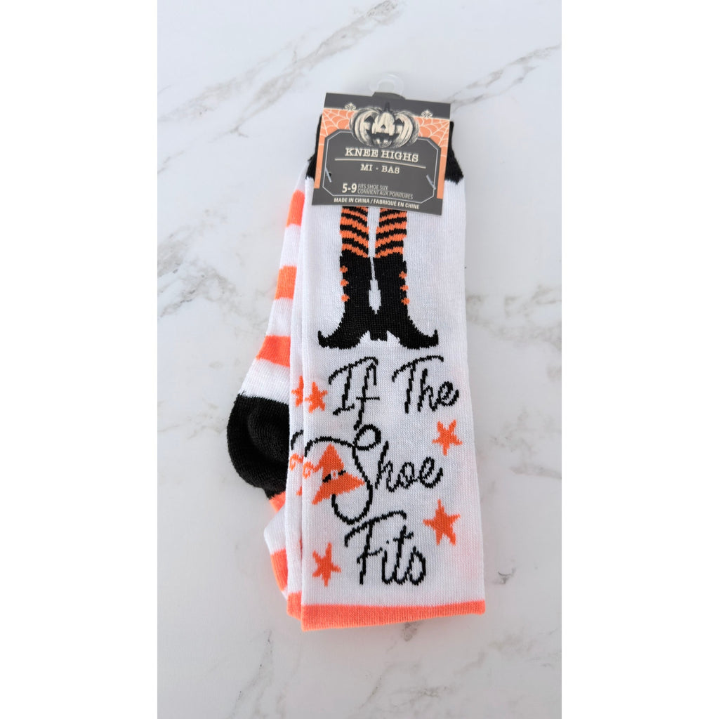 NEW Halloween Knee-High Witch Socks Women's Size 5-9