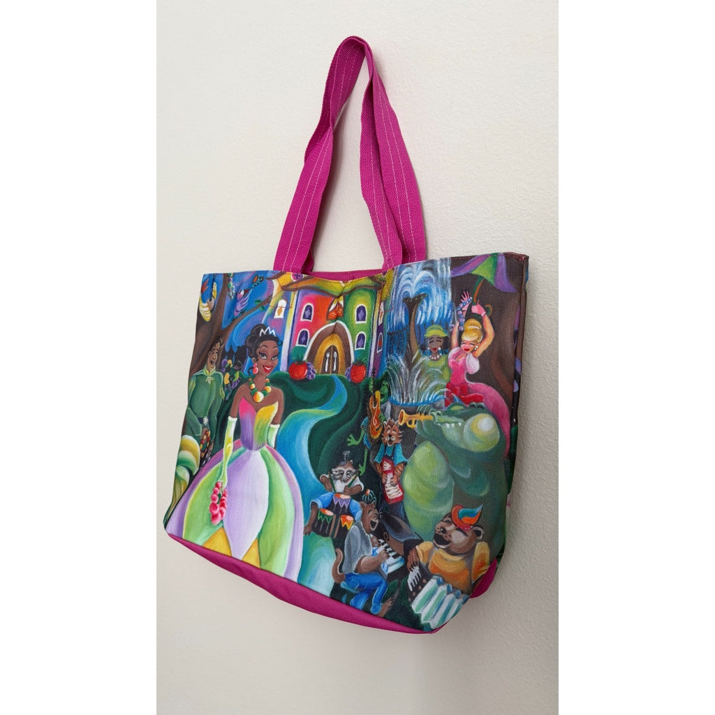 Disney Parks Princess Tiana Bayou Adventure Canvas Tote - Sharika Mahdi Art NEW