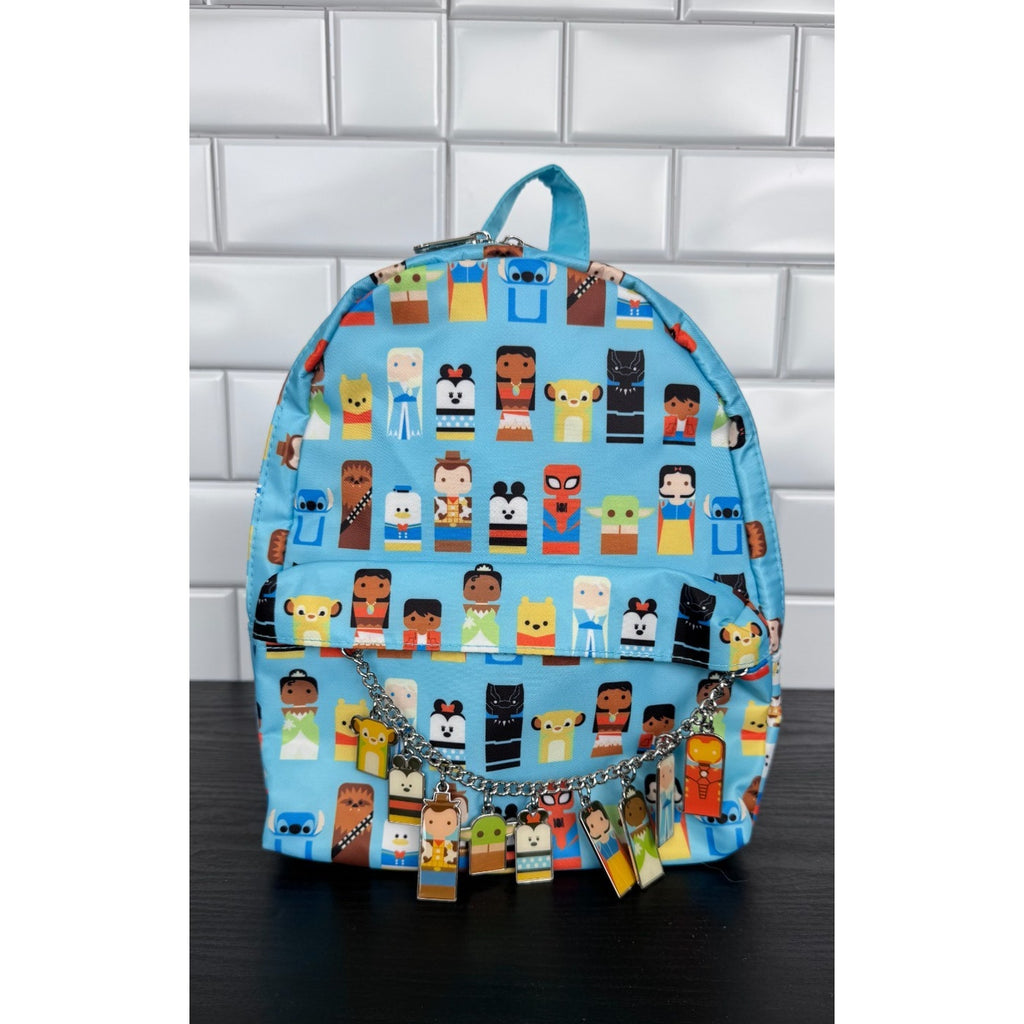 Disney Parks Disney100 Celebration Unified Characters Backpack with Charms NWT