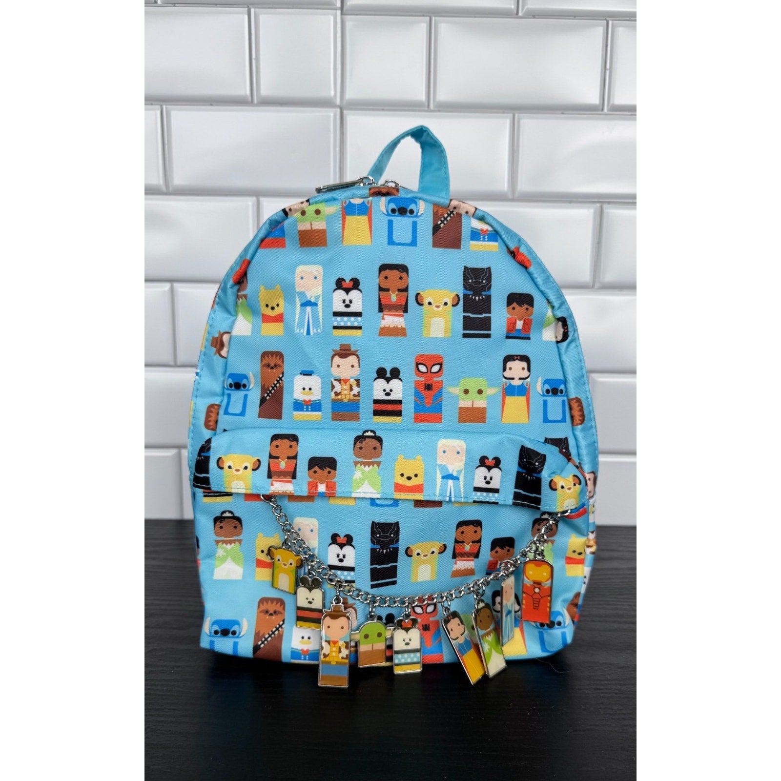 Disney Parks Disney100 Celebration Unified Characters Backpack with Charms NWT