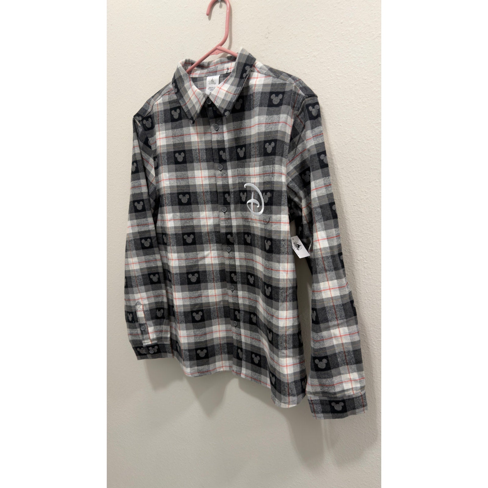 Disney Parks Walt Disney World Mickey Plaid Flannel Shirt Adult Large NWT