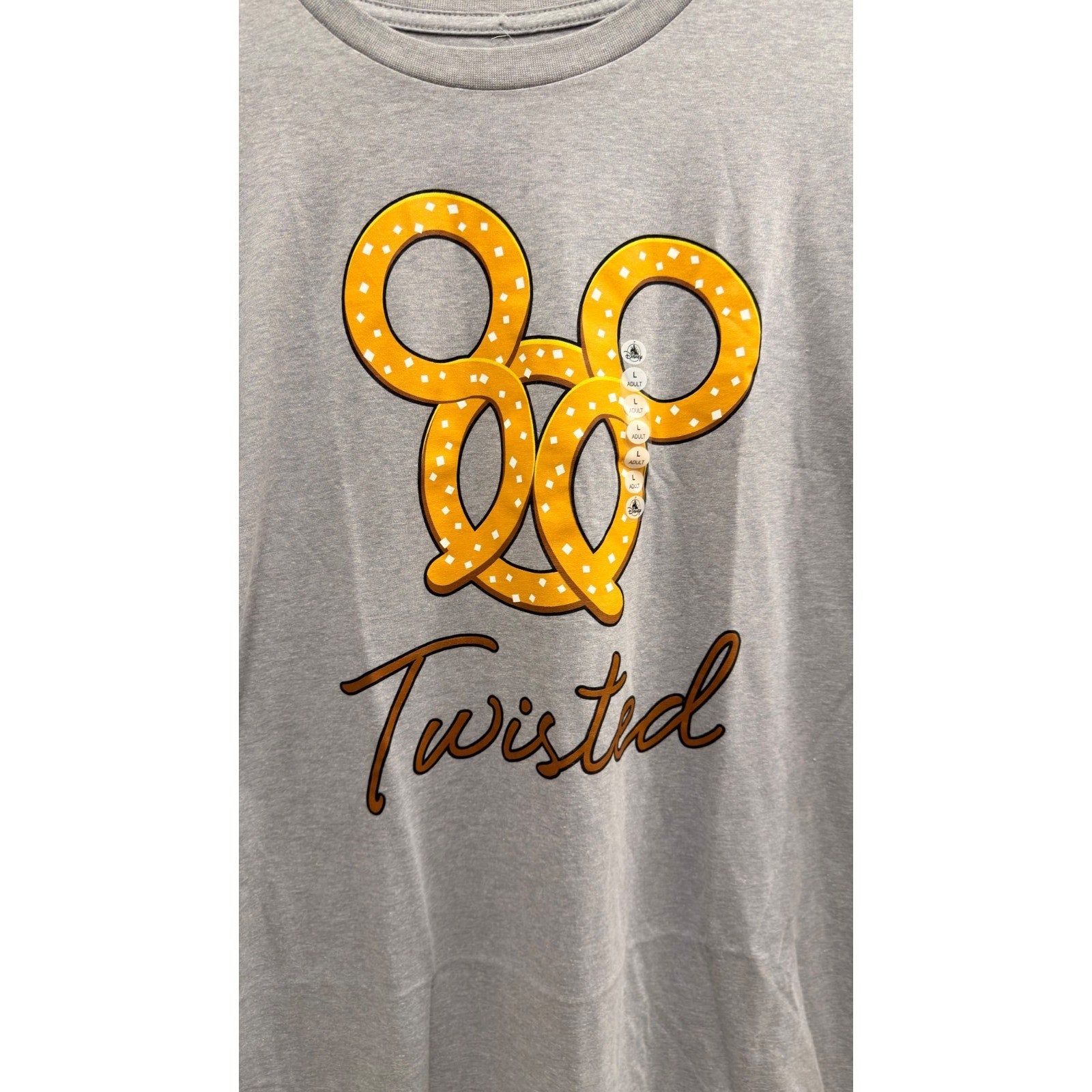 NEW Disney Parks 2025 Twisted Pretzel Snacks WDW T-Shirt - Adult Large