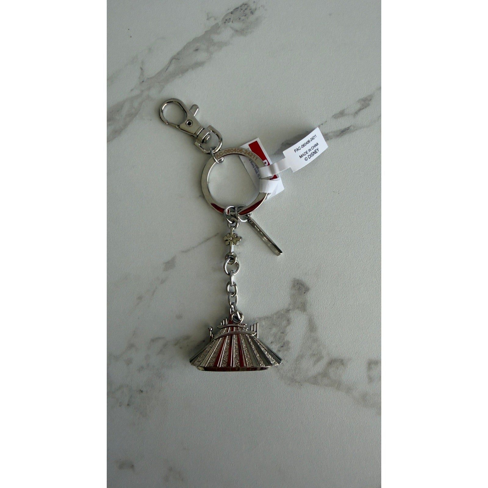 Disney Parks Space Mountain Tomorrowland Metal Keychain Bag Charm NWT
