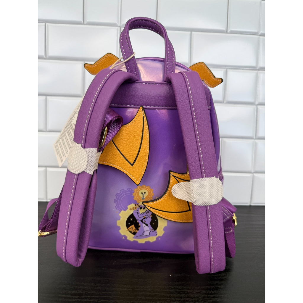Disney parks Epcot purple holographic Figment Loungefly cosplay backpack NWT
