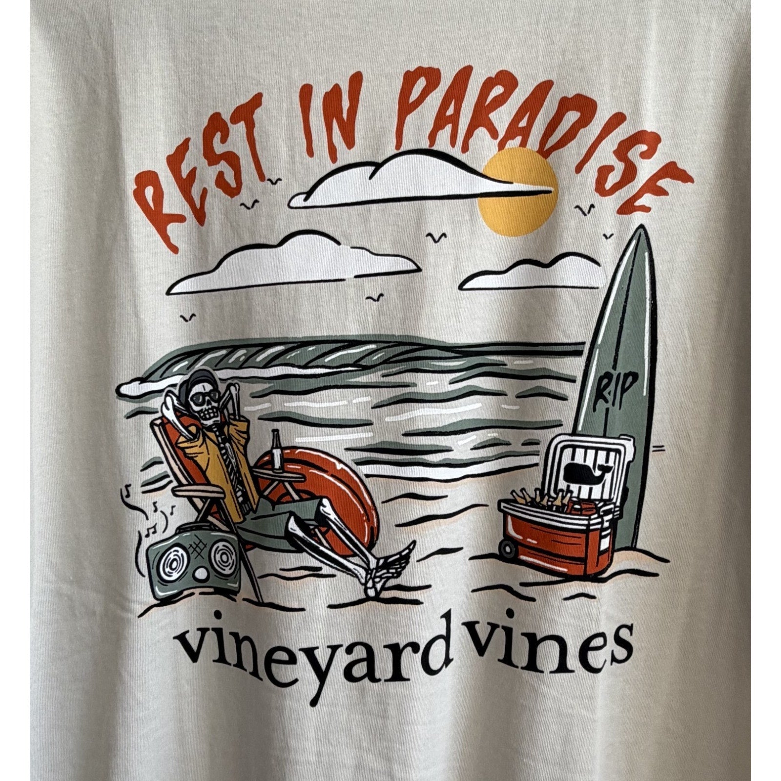 NWT Vineyard Vines Rest In Paradise Whale Pocket Tee Men's Large