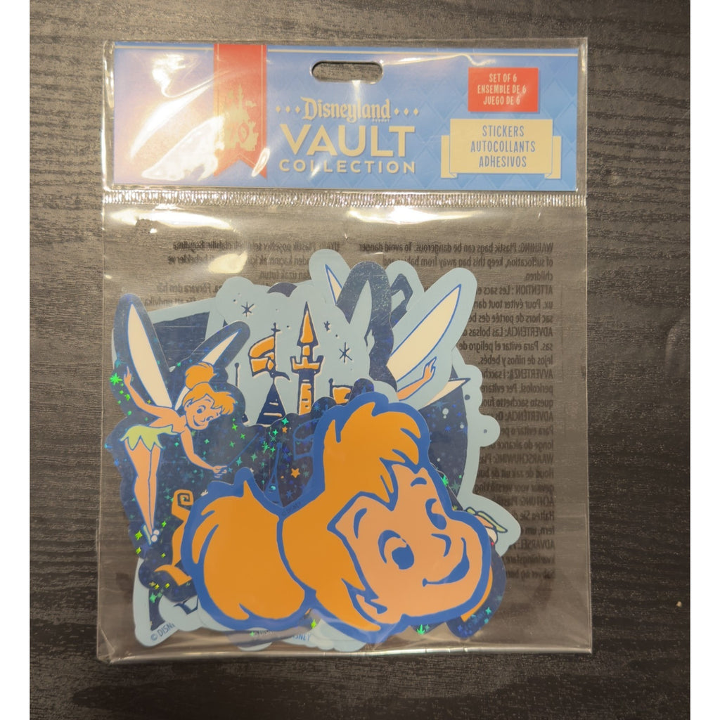 Disneyland Vault Collection 70th Anniversary Tinker Bell 6pc Sticker Set New