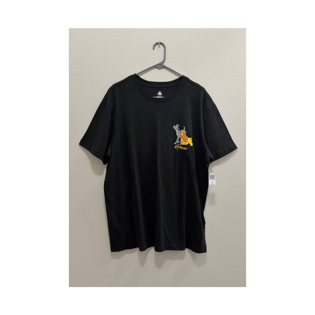 Disney Parks Lady and the Tramp Spaghetti Scene Black T-Shirt Adult Large NWT