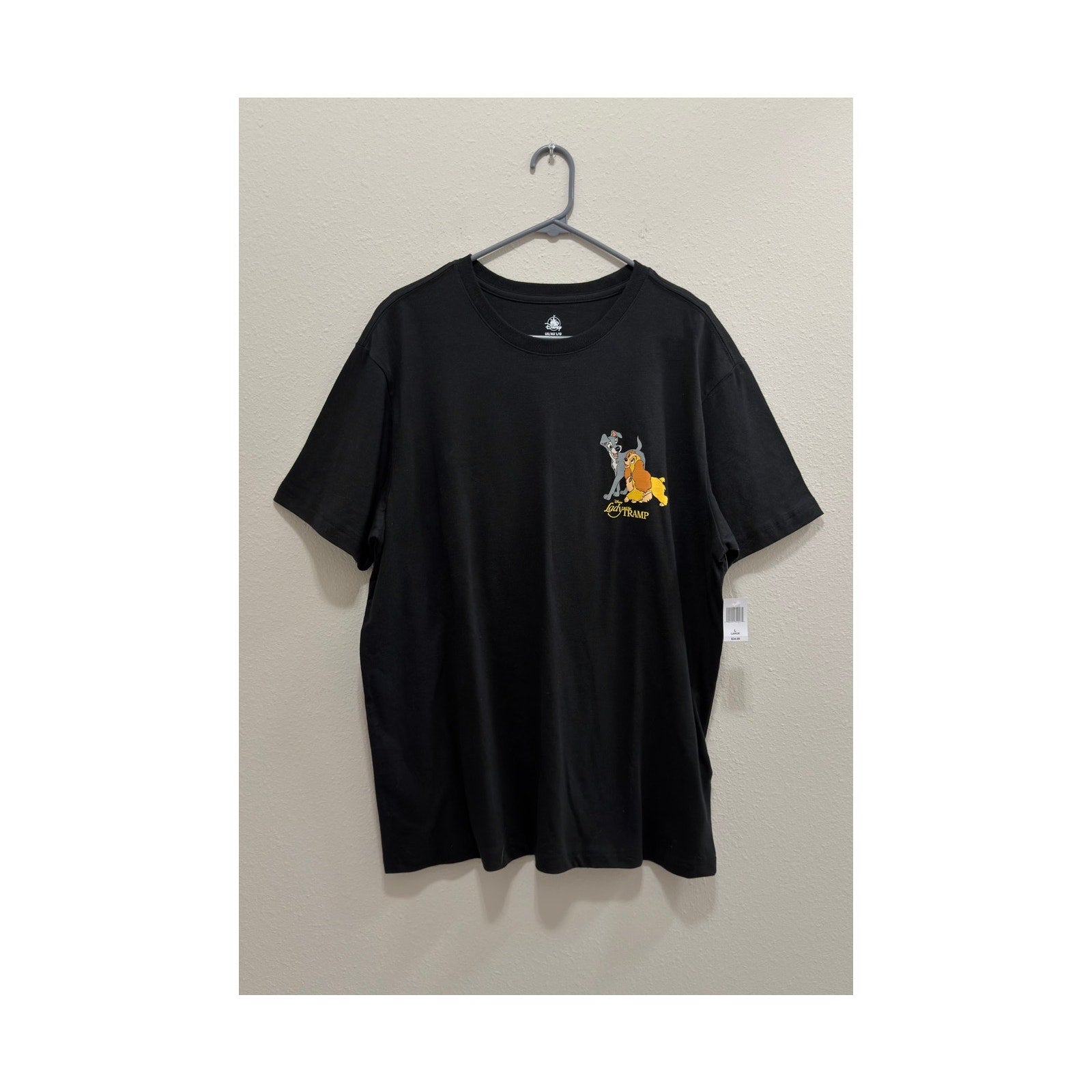 Disney Parks Lady and the Tramp Spaghetti Scene Black T-Shirt Adult Large NWT