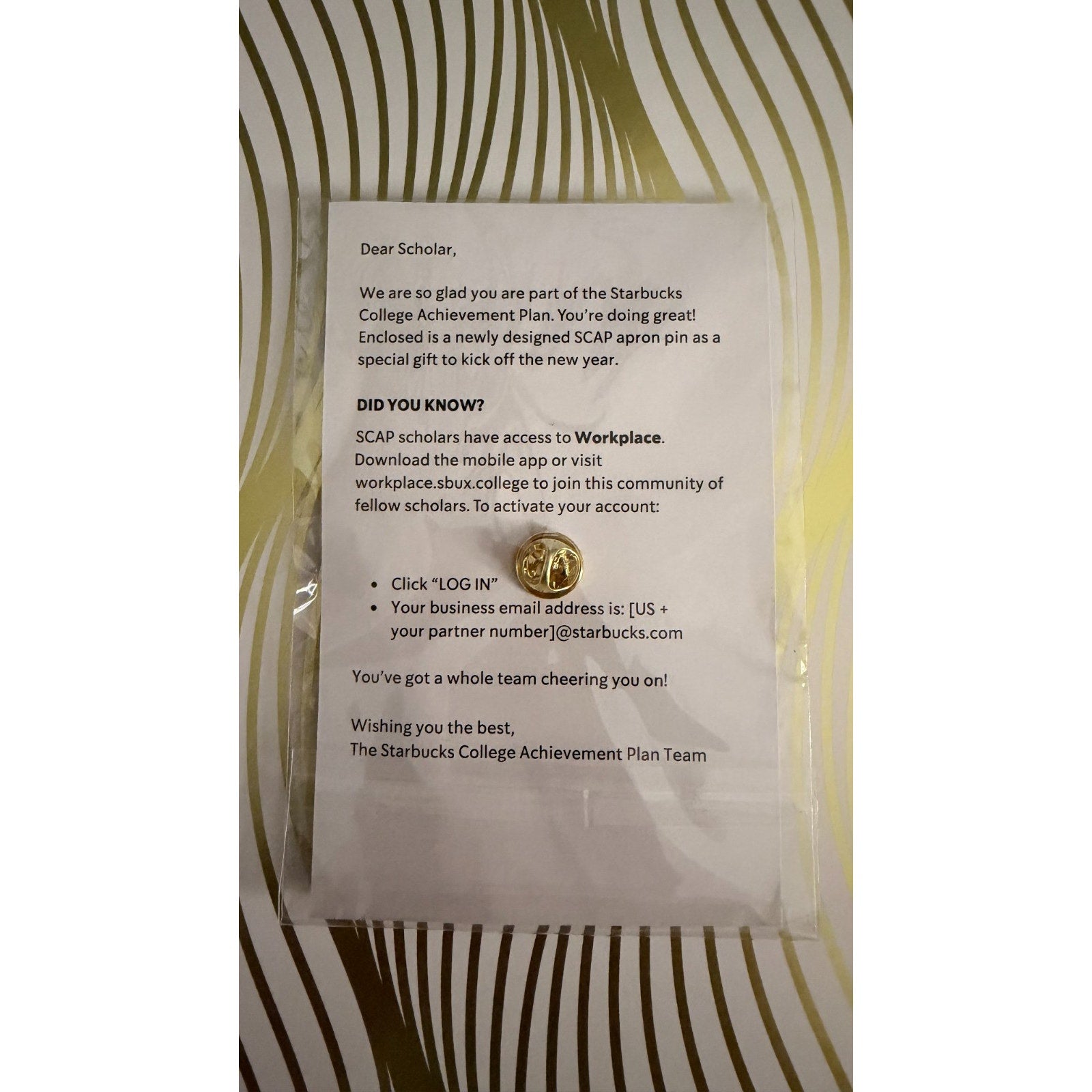 Starbucks ASU College Achievement Plan MAROON & BOLD Pendant Pin SCAP NEW