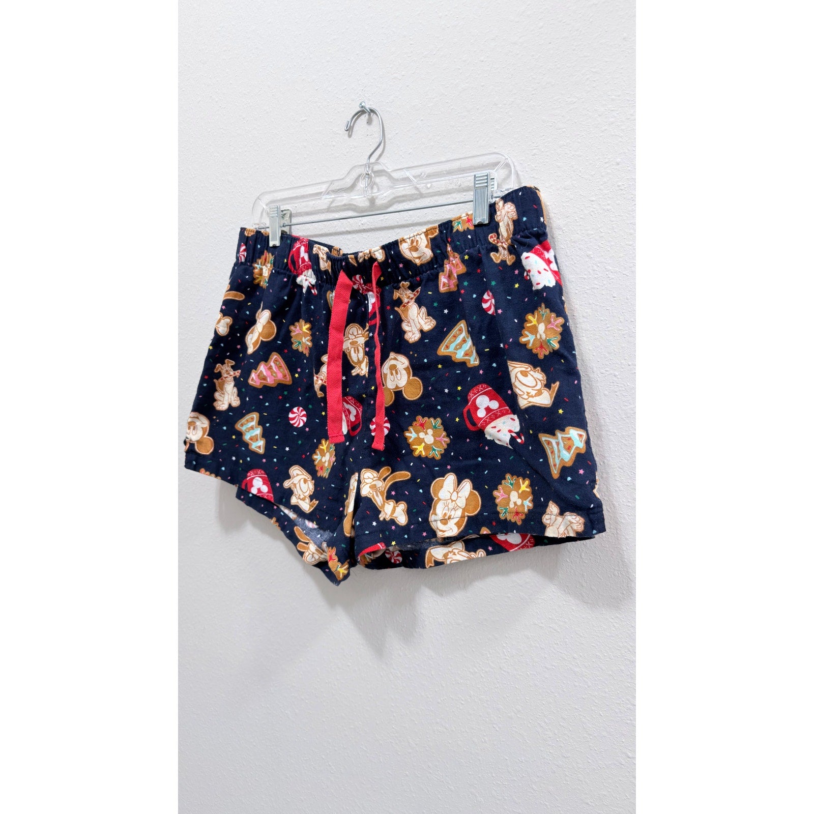 Old Navy x Disney Holiday Cookies Flannel Boxer Shorts – Women's Large NWT