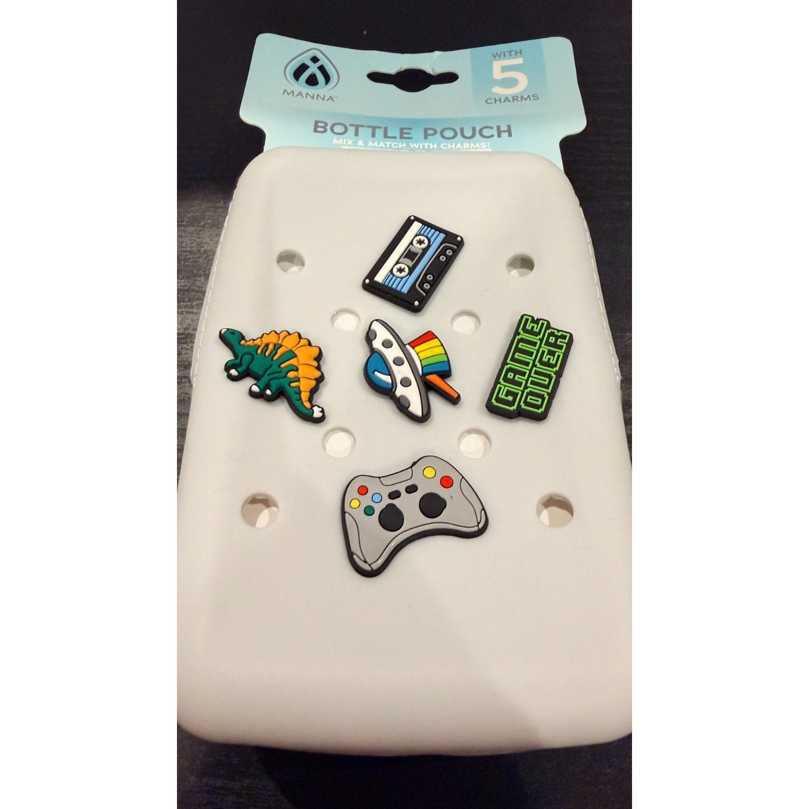 NEW Snowfall White Silicone Water Bottle Pouch with Charms