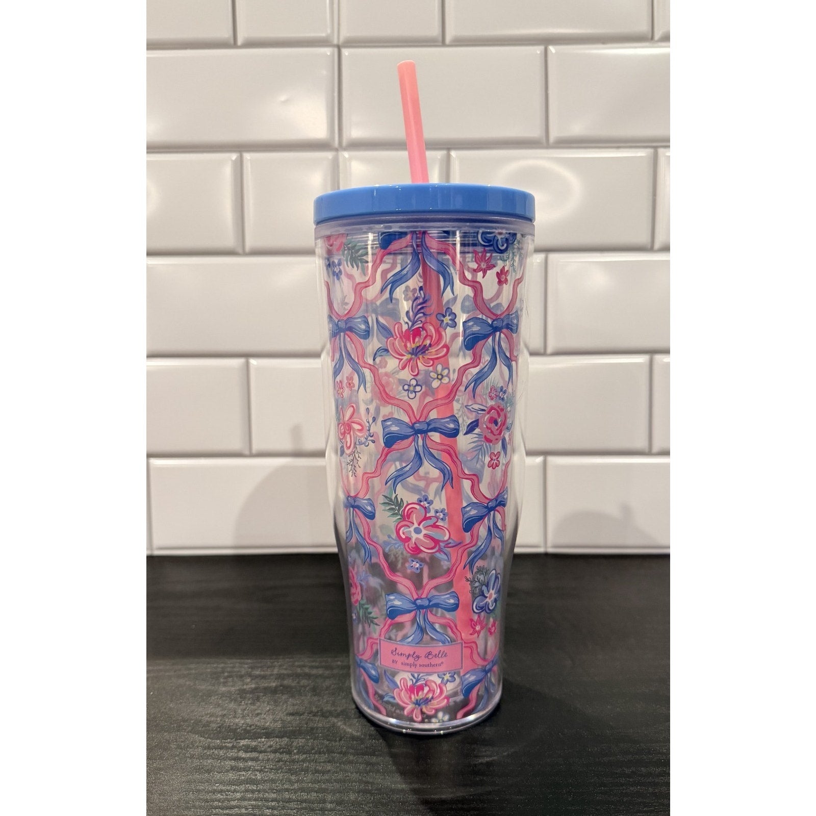 NEW Simply Southern 24oz Insulated Tumbler – Floral & Ribbon Print