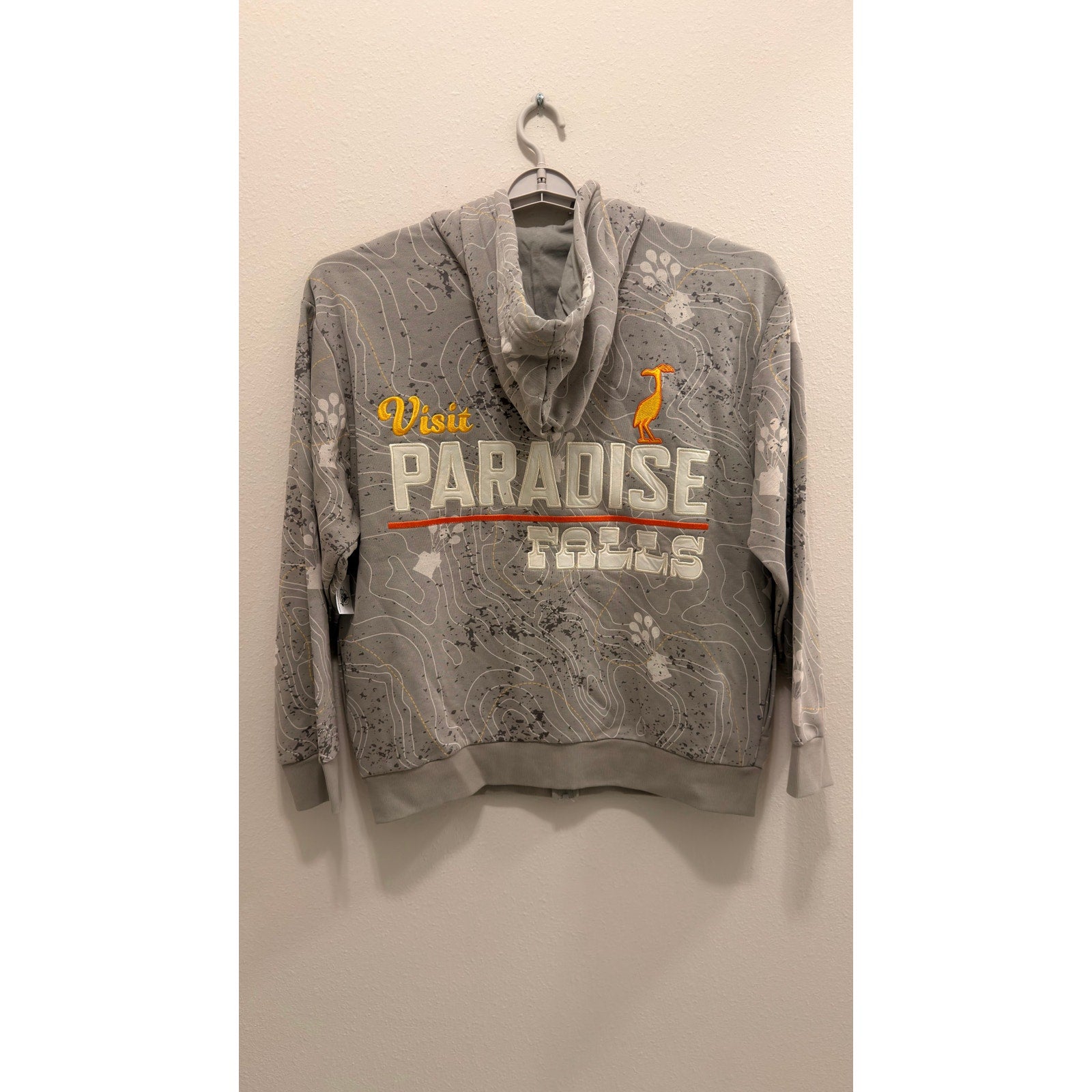 Disney Parks Pixar Up "Visit Paradise Falls" Zip-Up Hoodie Large NWT