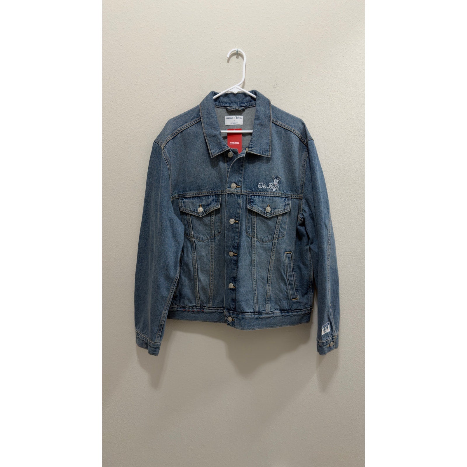 NWT Old Navy x Disney Men's Mickey Mouse Americana Denim Trucker Jacket XL