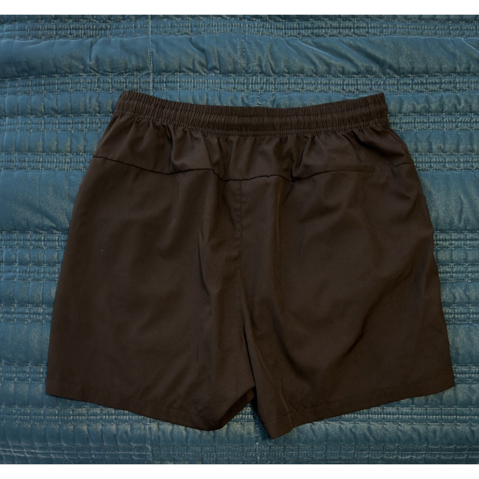 Men's Black Athletic Performance Shorts Zipper Pockets Drawstring Size Large