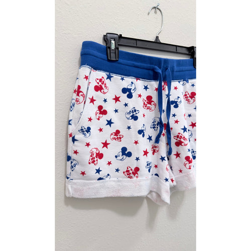 Disney Mickey Minnie Mouse Americana Knit Shorts Women's Large Patriotic NWT